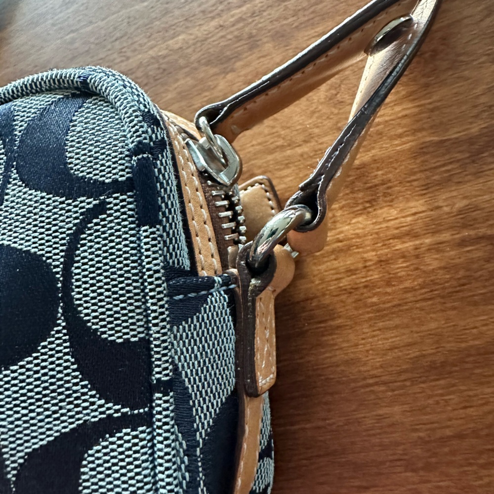 Coach Signature Blue Canvas Shoulder Bag Canvas 6073 - Picture 6 of 10